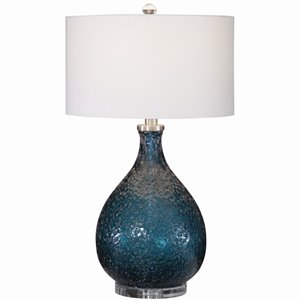 uttermost eline glass table lamp in cerulean blue