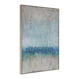Uttermost Tidal Wave Coastal Firwood Canvas Abstract Hand Painted Art in Green