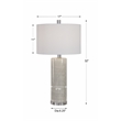 Uttermost Zesiro Modern Ceramic Fabric Steel and Crystal Table Lamp in Beige