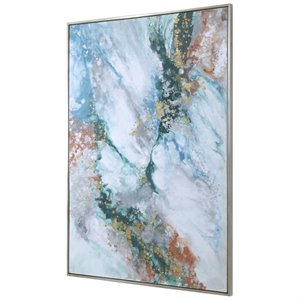 Uttermost Mercury Wood and Acrylic Abstract Hand Painted Art in White