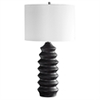 Uttermost Mendocino Modern Wood Steel and Fabric Table Lamp in Rustic Black