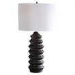 Uttermost Mendocino Modern Wood Steel and Fabric Table Lamp in Rustic Black