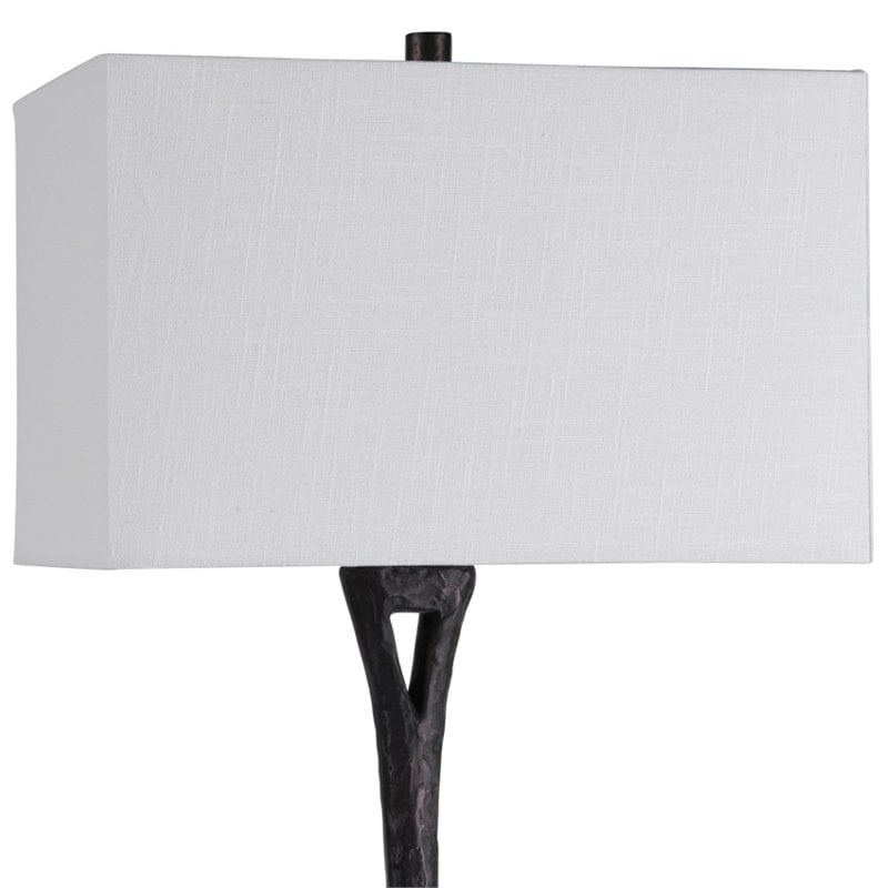 Uttermost Darbie Crystal Cast Iron and Fabric Table Lamp in Aged Black
