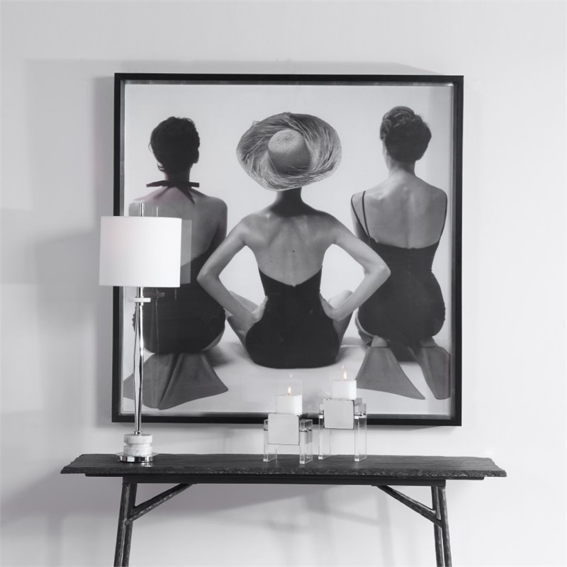Uttermost Ladies Swimwear 1959 Pine Wood and Glass Fashion Print in Black