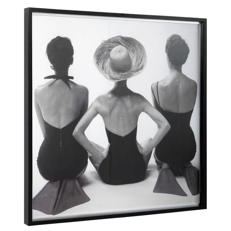Uttermost Ladies Swimwear 1959 Pine Wood and Glass Fashion Print in Black