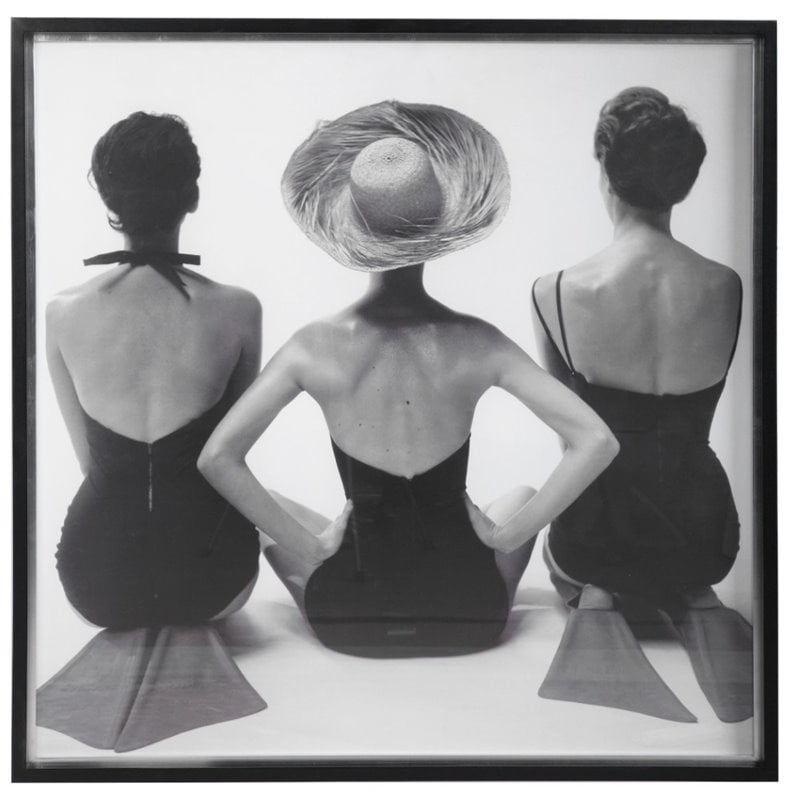 Uttermost Ladies Swimwear 1959 Pine Wood and Glass Fashion Print in Black
