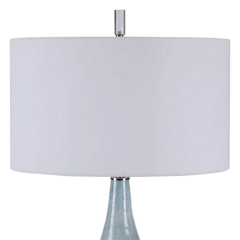 Uttermost Rialta Coastal Steel and Ceramic Table Lamp in Aqua and Teal