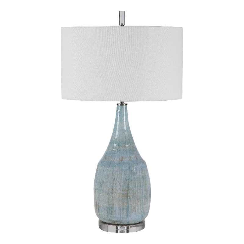 Uttermost Rialta Coastal Steel and Ceramic Table Lamp in Aqua and Teal
