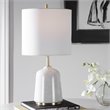 Uttermost Eloise Marble Steel and Fabric Table Lamp in White/Gray