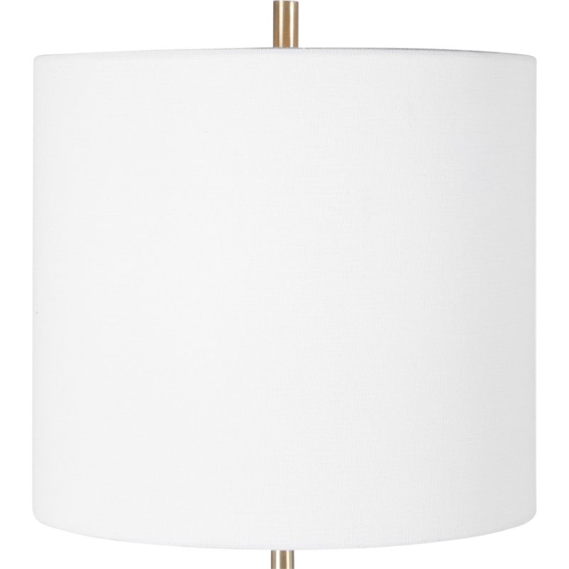 Uttermost Eloise Marble Steel and Fabric Table Lamp in White/Gray