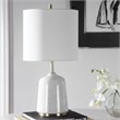 Uttermost Eloise Marble Steel and Fabric Table Lamp in White/Gray