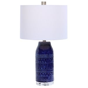 uttermost reverie table lamp in deep blue