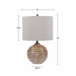 Uttermost Lagos Transitional Ceramic Metal and Fabric Table Lamp in Rust Brown