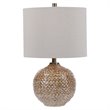 Uttermost Lagos Transitional Ceramic Metal and Fabric Table Lamp in Rust Brown