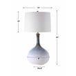 Uttermost Eichler Mid-Century Ceramic and Fabric Table Lamp in Cream/Blue