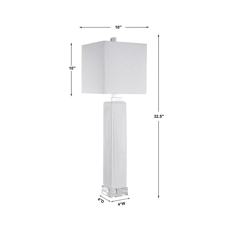 Uttermost Bennett Ceramic and Fabric Buffet Lamp in Off White