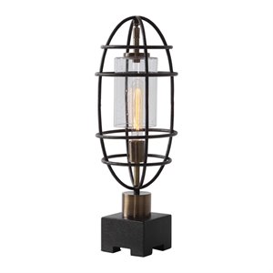uttermost newton industrial accent lamp in black metal