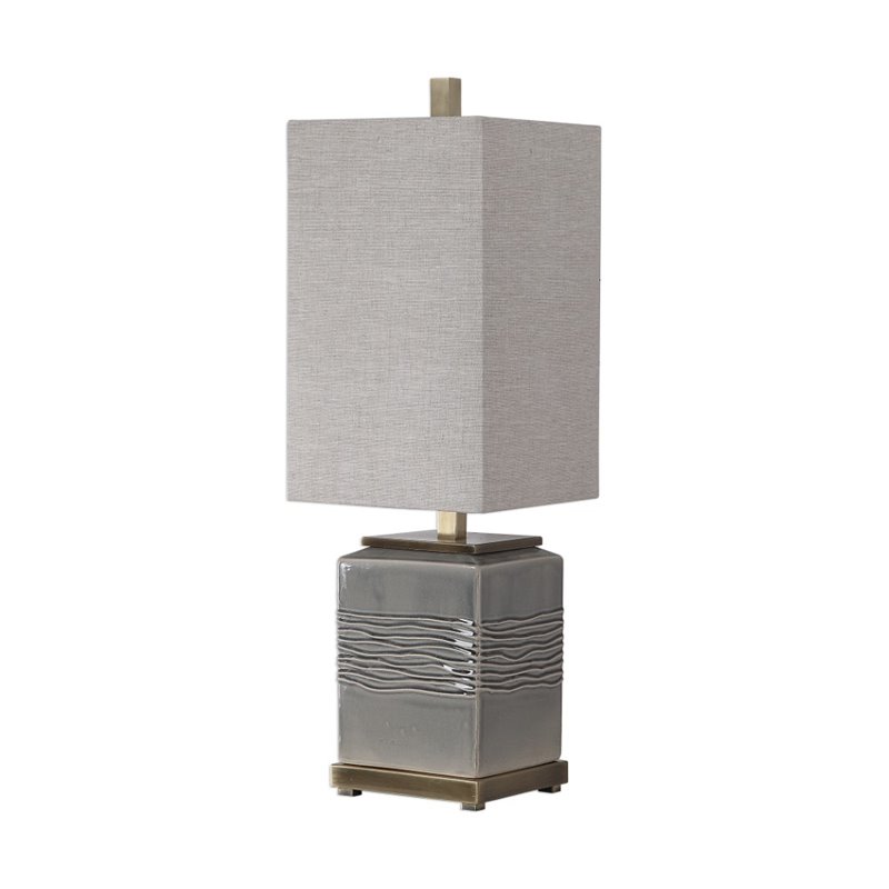 Uttermost Covey Fabric Glaze Ceramic and Iron Buffet Lamp in Warm Gray