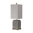 Uttermost Covey Fabric Glaze Ceramic and Iron Buffet Lamp in Warm Gray