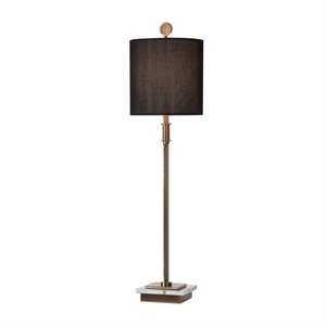 Uttermost Volante Iron Fabric and Crystal Table Lamp in Antique Brass