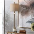 Uttermost Natania Steel Marble and Linen Buffet Lamp in Khaki/Brass