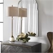 Uttermost Natania Steel Marble and Linen Buffet Lamp in Khaki/Brass