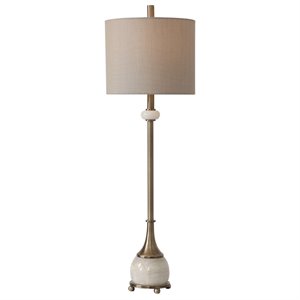 uttermost natania plated brass buffet lamp in white marble