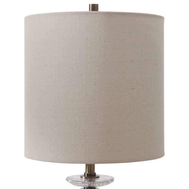 Uttermost Parnell Contemporary Steel and Fabric Buffet Lamp in Black/Brass