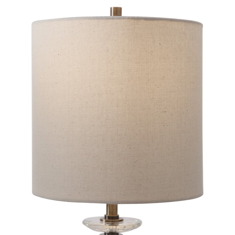 Uttermost Parnell Contemporary Steel and Fabric Buffet Lamp in Black/Brass