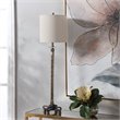 Uttermost Parnell Contemporary Steel and Fabric Buffet Lamp in Black/Brass