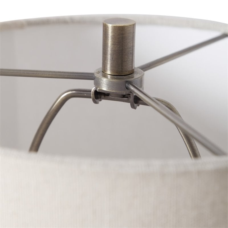 Uttermost Parnell Contemporary Steel and Fabric Buffet Lamp in Black/Brass