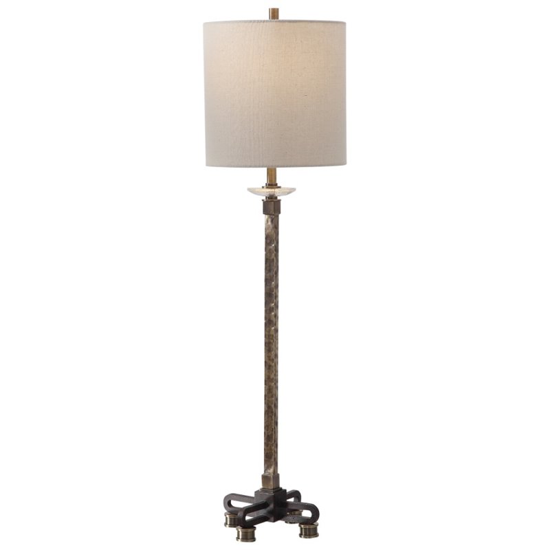 Uttermost Parnell Contemporary Steel and Fabric Buffet Lamp in Black/Brass