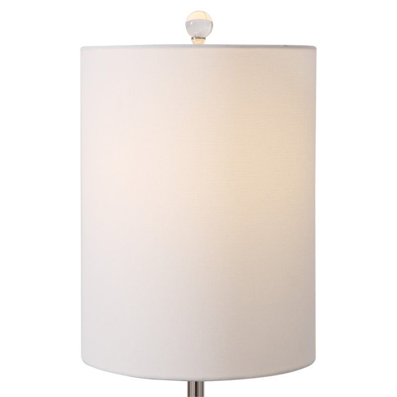 Uttermost Piers Contemporary Steel and Fabric Buffet Lamp in Mottled Blue