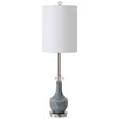 Uttermost Piers Contemporary Steel and Fabric Buffet Lamp in Mottled Blue