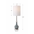 Uttermost Piers Contemporary Steel and Fabric Buffet Lamp in Mottled Blue