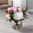 Uttermost Blaire Polyester and Iron Peony Bouquet in Lush Pink/Clear/Cream