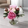 Uttermost Blaire Polyester and Iron Peony Bouquet in Lush Pink/Clear/Cream