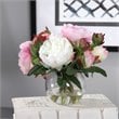 Uttermost Blaire Polyester and Iron Peony Bouquet in Lush Pink/Clear/Cream