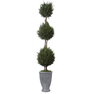 uttermost cypress triple topiary in aged gray