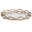 Uttermost Cable Transitional Cast Iron Chain Mirrored Tray in Silver