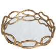 Uttermost Cable Transitional Cast Iron Chain Mirrored Tray in Silver
