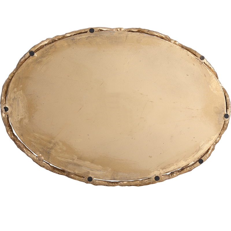 Uttermost Cable Transitional Cast Iron Chain Mirrored Tray in Silver