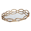 Uttermost Cable Transitional Cast Iron Chain Mirrored Tray in Silver
