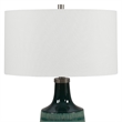 Uttermost Scouts Transitional Ceramic Metal and Fabric Table Lamp in Blue/Green