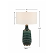 Uttermost Scouts Transitional Ceramic Metal and Fabric Table Lamp in Blue/Green