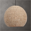 Uttermost 1-Light Metal Dome Shaped Pendant in Natural Woven Seagrass