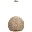 Uttermost 1-Light Metal Dome Shaped Pendant in Natural Woven Seagrass