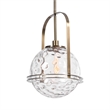 Uttermost Mimas 1-Light Steel and Glass Globe Pendant in Brass Finish