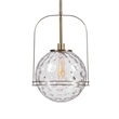 Uttermost Mimas 1-Light Steel and Glass Globe Pendant in Brass Finish