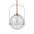 Uttermost Mimas 1-Light Steel and Glass Globe Pendant in Brass Finish